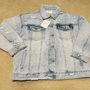 Light Blue Distressed Denim Jacket